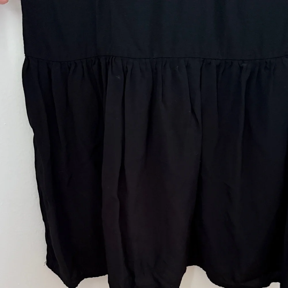 A New Day black midi dress spaghetti strap maxi dress tiered ruffle bottom XS